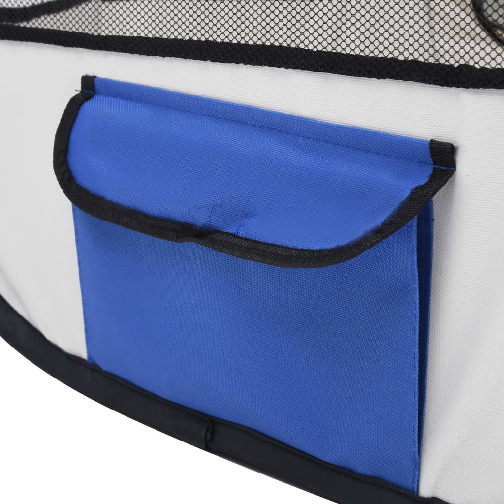 vidaXL Parc pour chiens pliable avec sac de transport Bleu 90x90x58 cm