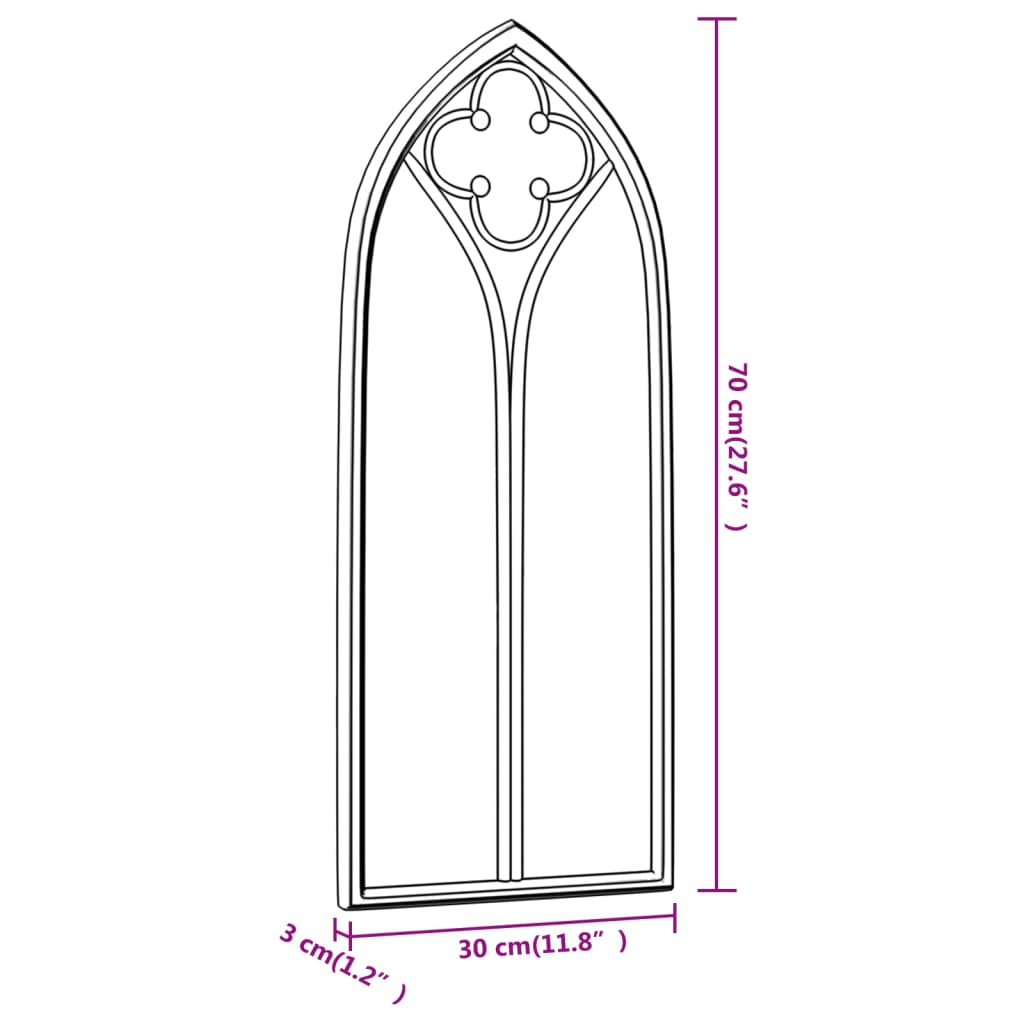 vidaXL Miroir Noir 70x30 cm Fer pour utilisation à l'intérieur