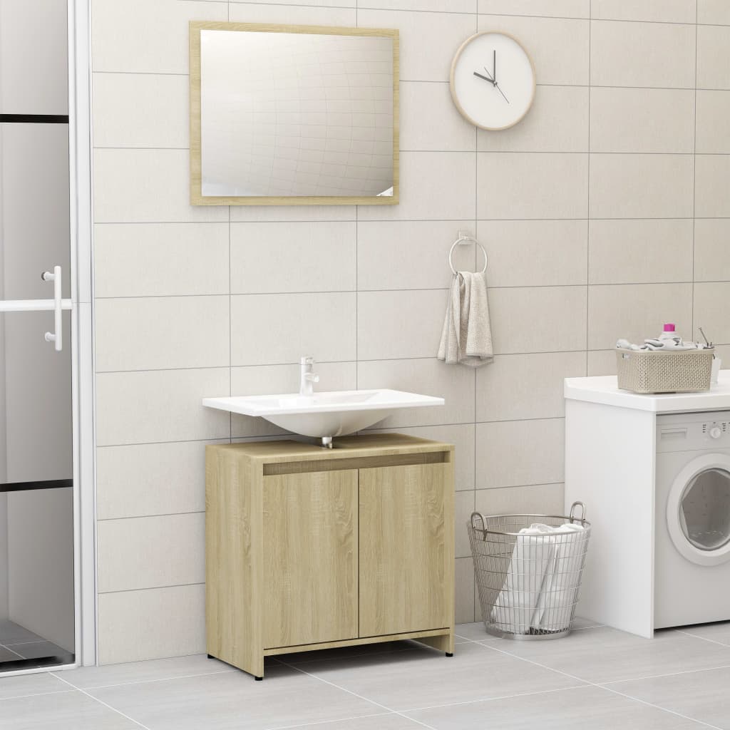 vidaXL Meubles de salle de bain Chêne sonoma Bois d'ingénierie