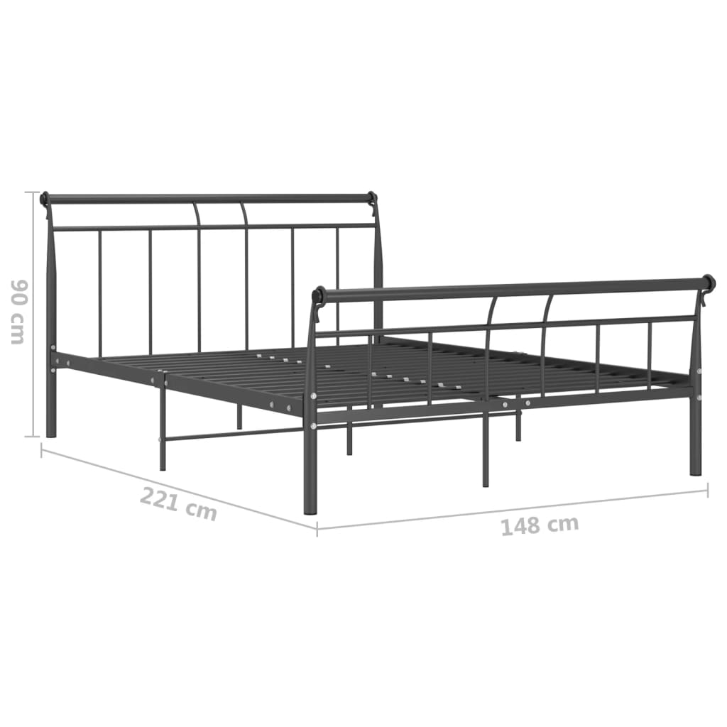 vidaXL Cadre de lit sans matelas noir métal 140x200 cm