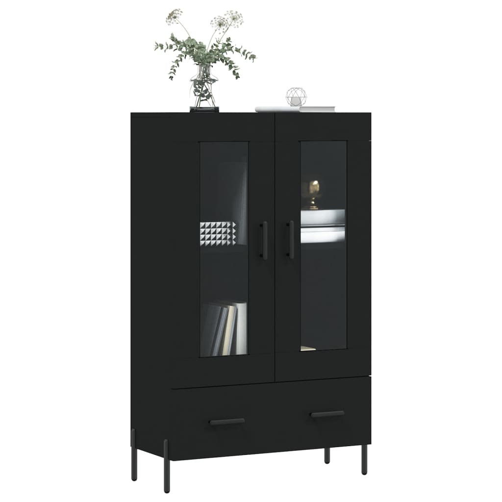 vidaXL Buffet haut noir 69,5x31x115 cm bois d'ingénierie