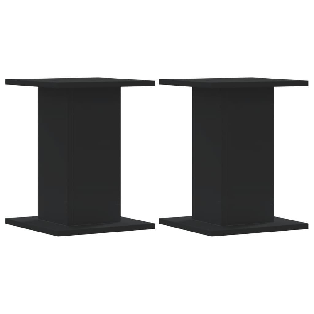 vidaXL Supports de haut-parleurs 2 pcs noir bois d'ingénierie