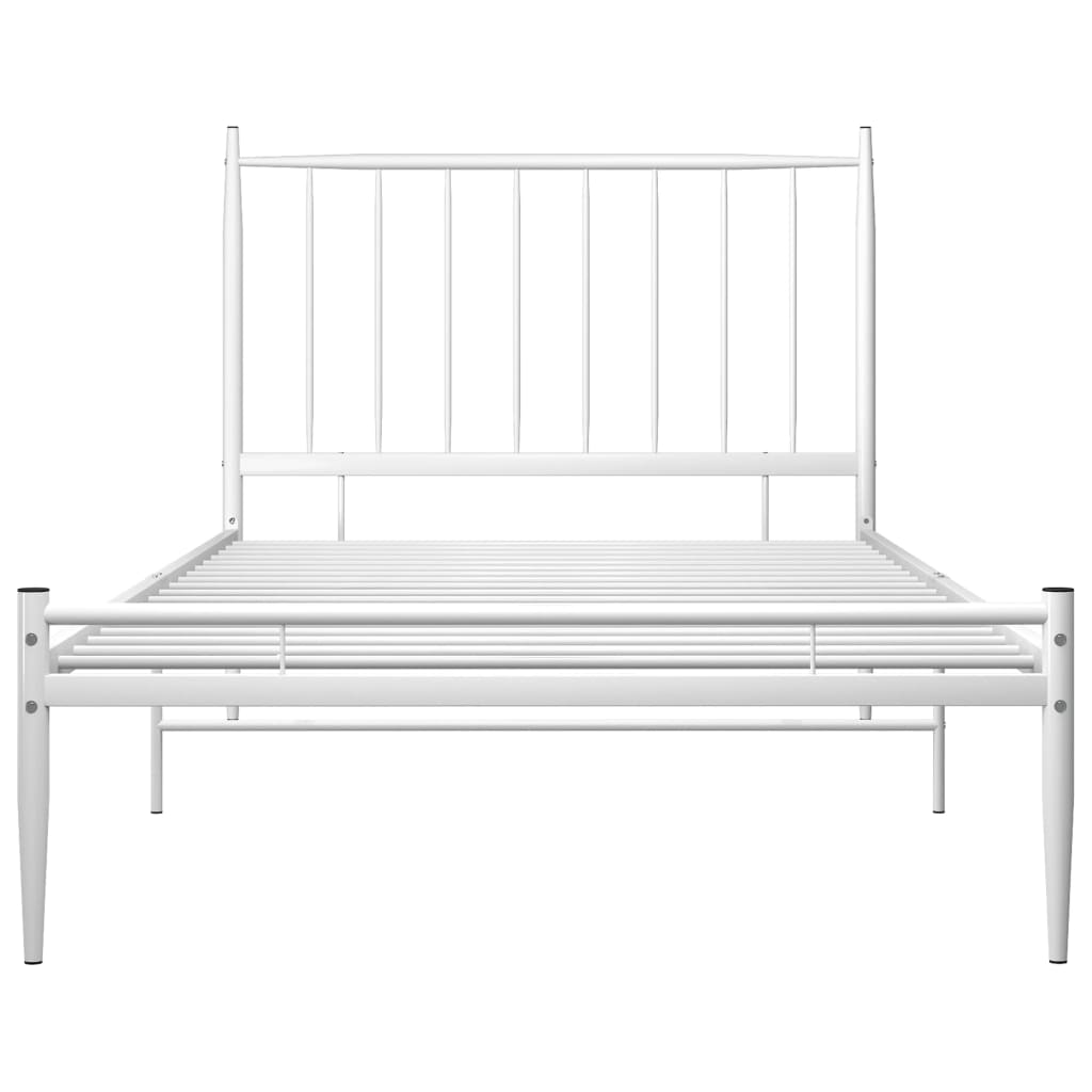 vidaXL Cadre de lit sans matelas blanc métal 100x200 cm