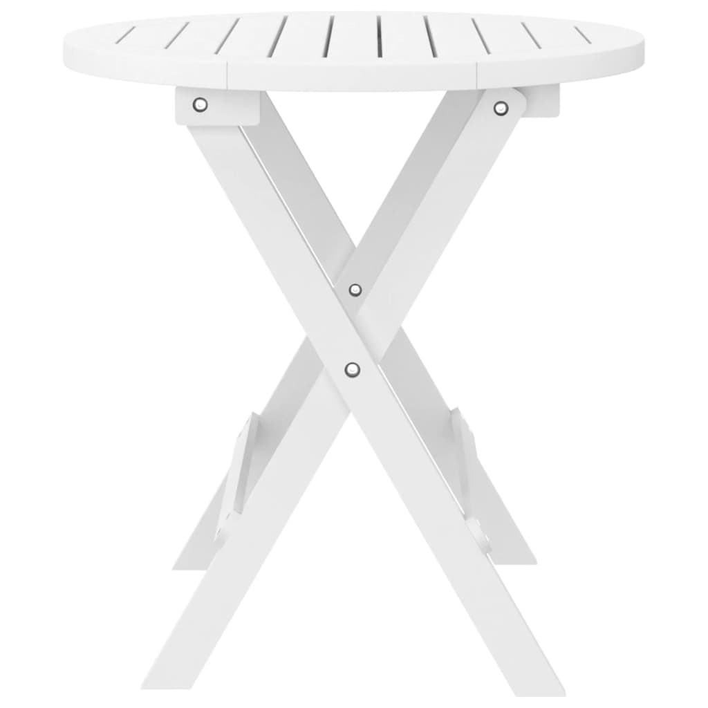 vidaXL Table pliable de jardin blanc Ø 46 cm bois d'acacia solide