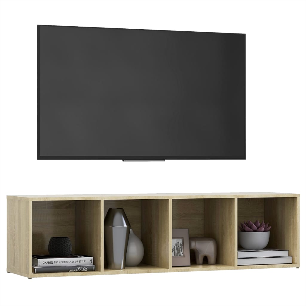 vidaXL Meuble TV chêne sonoma 142,5x35x36,5 cm bois d’ingénierie
