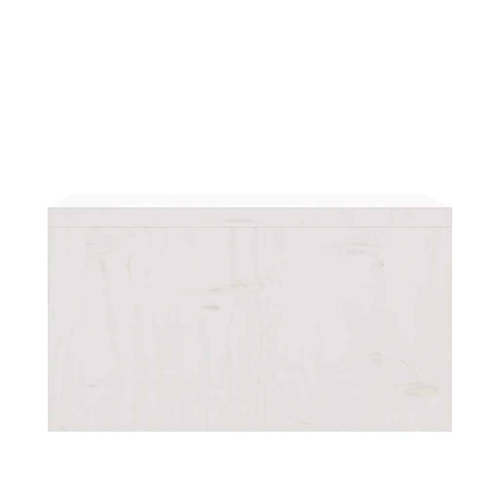 vidaXL Support de moniteur Blanc 50x27x15 cm Bois de pin solide