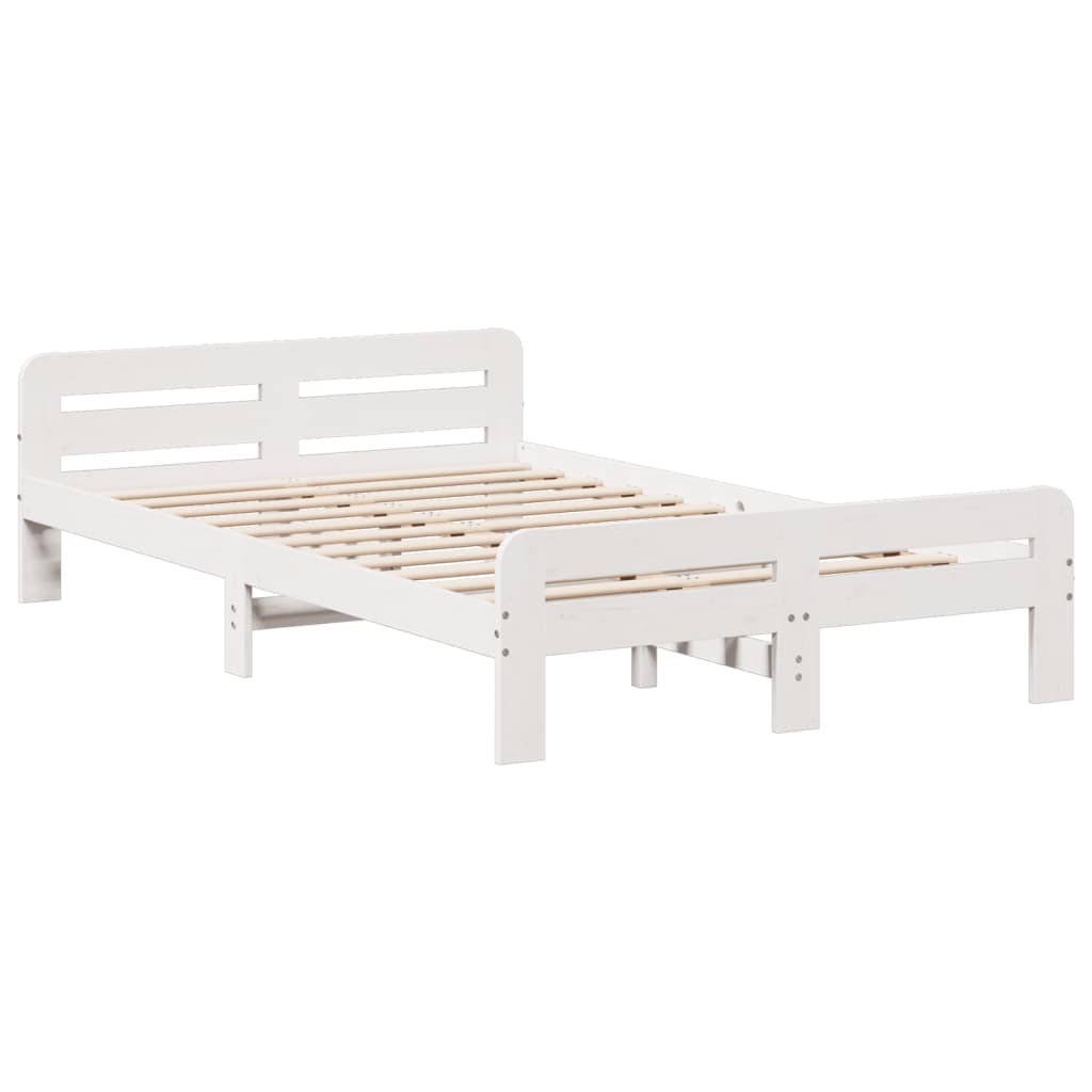 vidaXL Cadre de lit sans matelas blanc 120x190 cm bois de pin massif