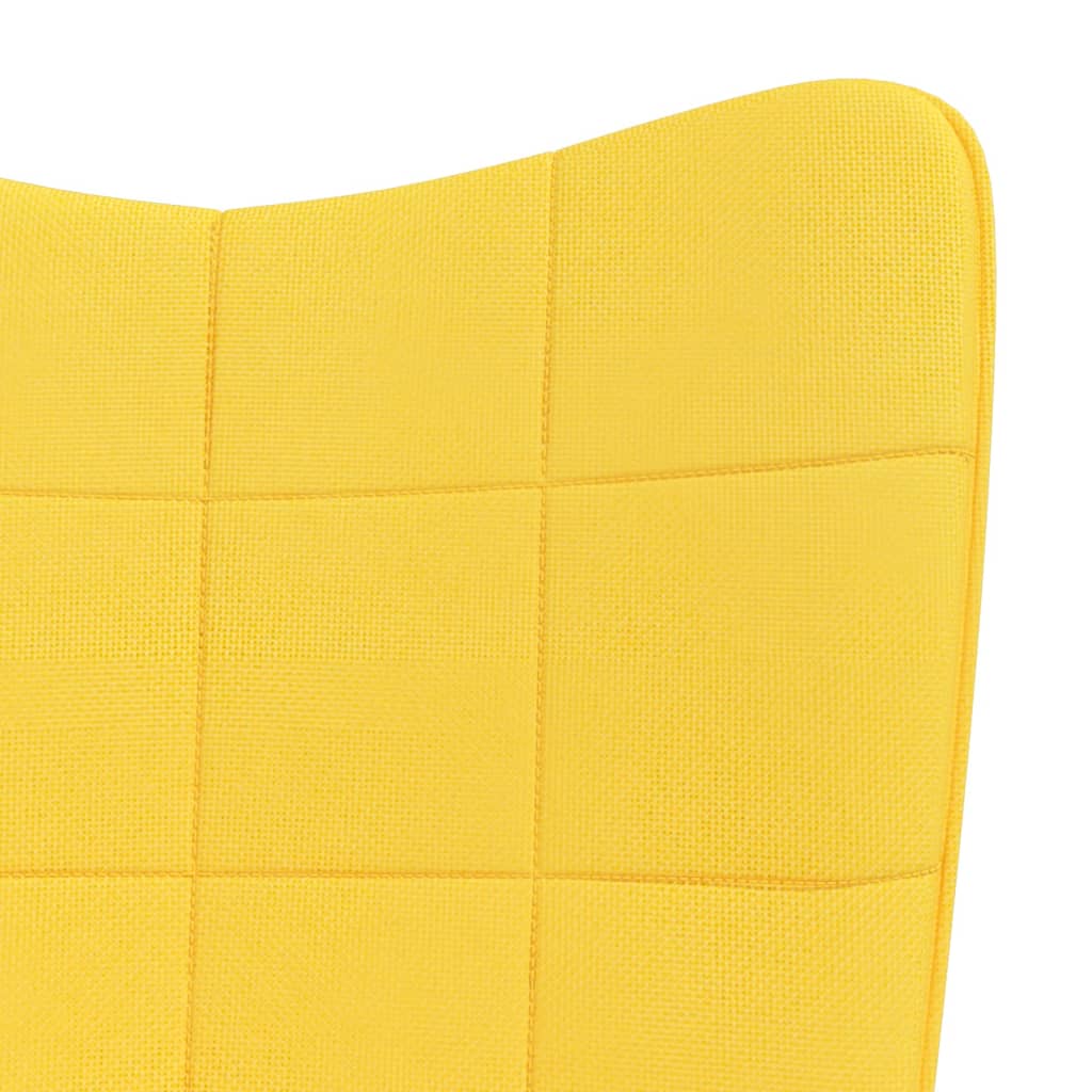 vidaXL Chaise à bascule avec tabouret Jaune moutarde Tissu