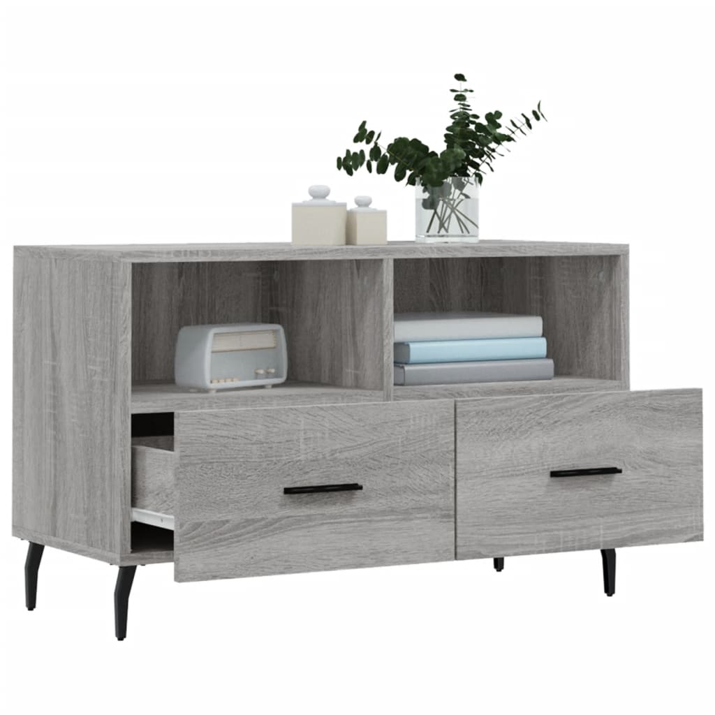 vidaXL Meuble TV Sonoma gris 80x36x50 cm Bois d'ingénierie