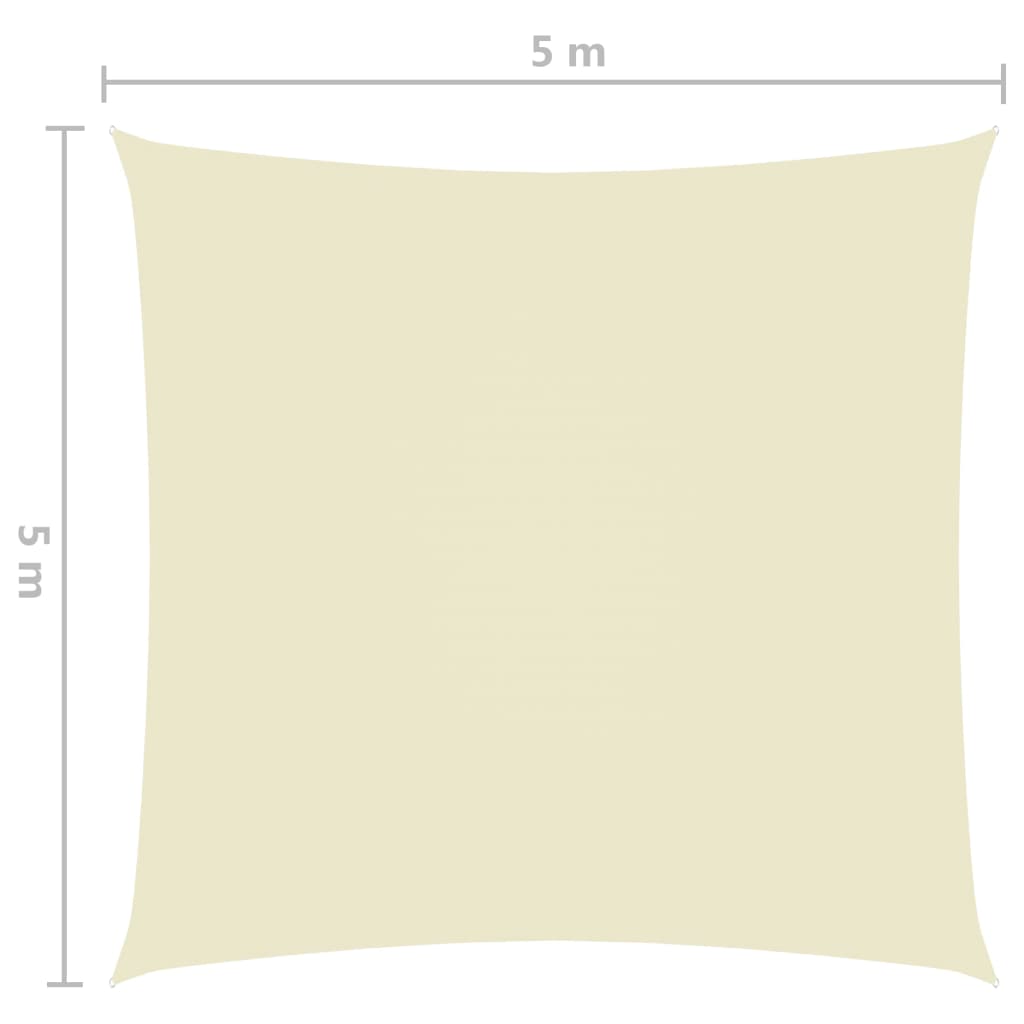 vidaXL Voile de parasol tissu oxford carré 5x5 m crème