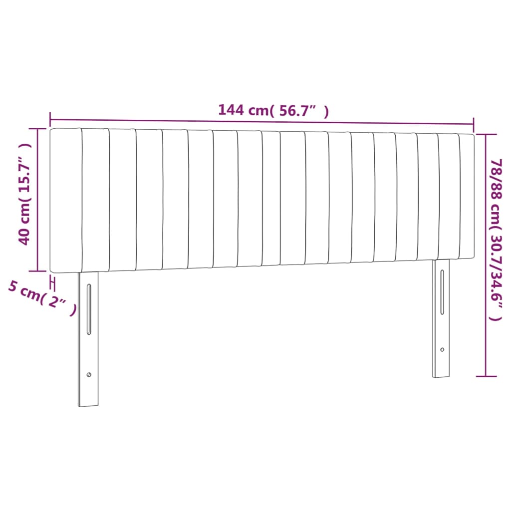 vidaXL Têtes de lit 2 pcs Bleu 72x5x78/88 cm Tissu