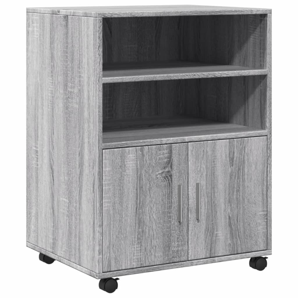 vidaXL Armoire à roulettes sonoma gris 60x48x81 cm bois d'ingénierie