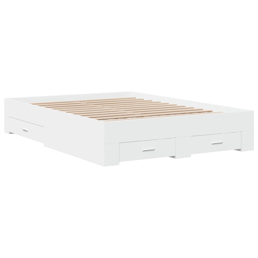 vidaXL Cadre de lit avec tiroirs sans matelas blanc 120x190 cm