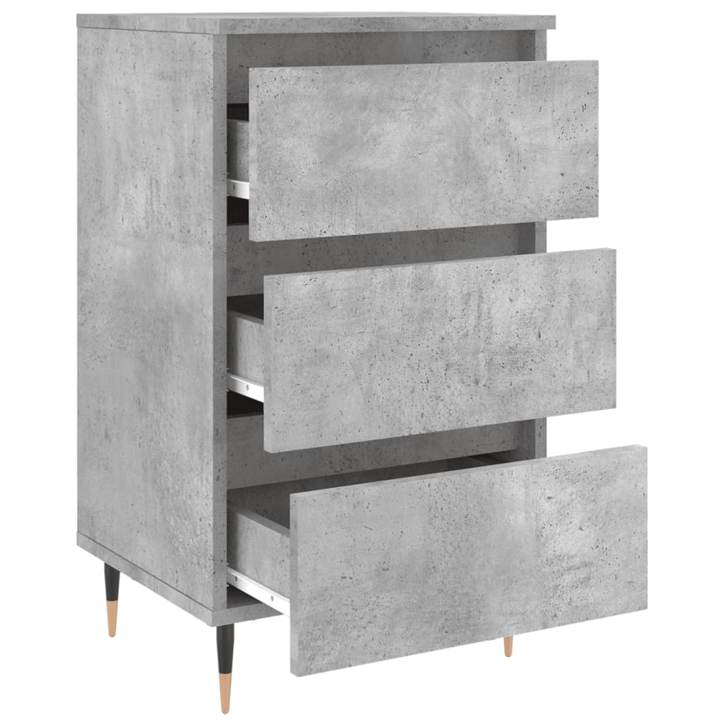 vidaXL Table de chevet gris béton 40x35x69 cm bois d’ingénierie