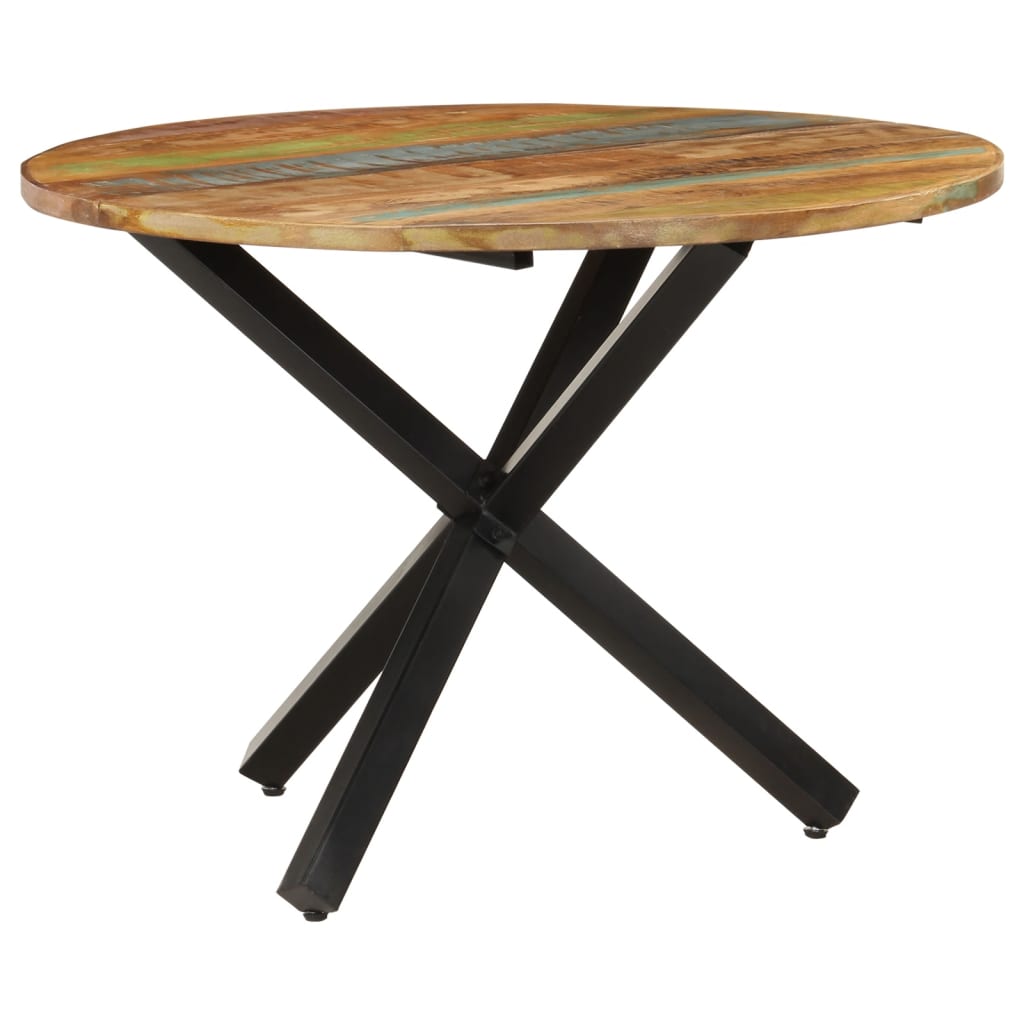 vidaXL Table à dîner ronde 100x100x75 cm Bois de récupération massif