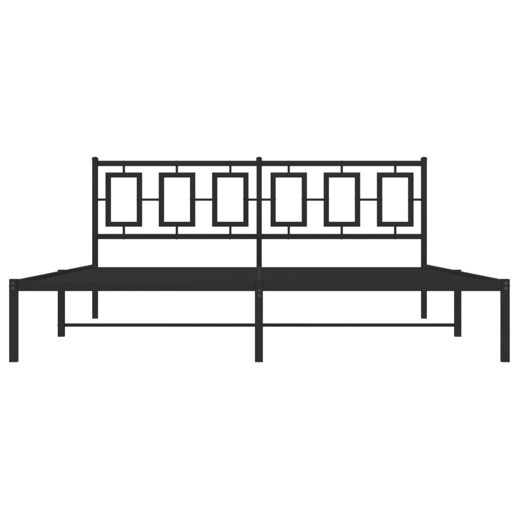 vidaXL Cadre de lit métal sans matelas avec tête de lit noir 183x213cm