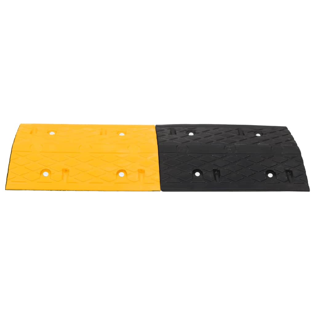 vidaXL Ralentisseur Jaune et noir 97x32,5x4 cm Caoutchouc