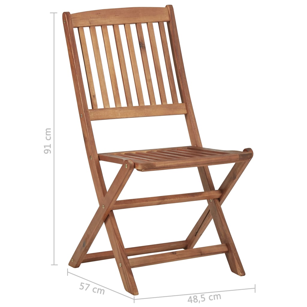 vidaXL Chaises pliables de jardin 2 pcs avec coussins Bois d'acacia