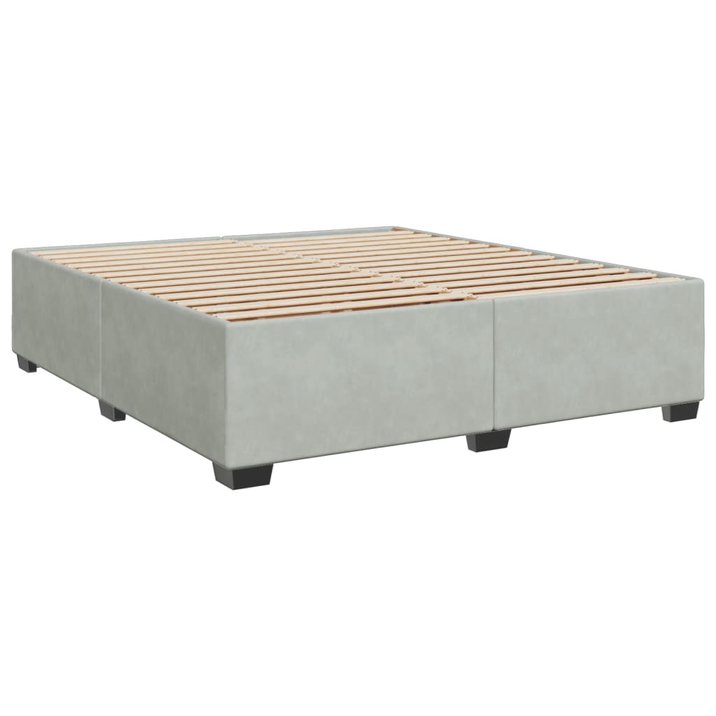 vidaXL Sommier à lattes de lit et matelas Gris clair 180x200cm Velours