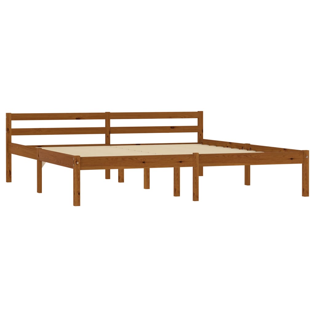 vidaXL Cadre de lit sans matelas marron miel pin massif 160x200 cm