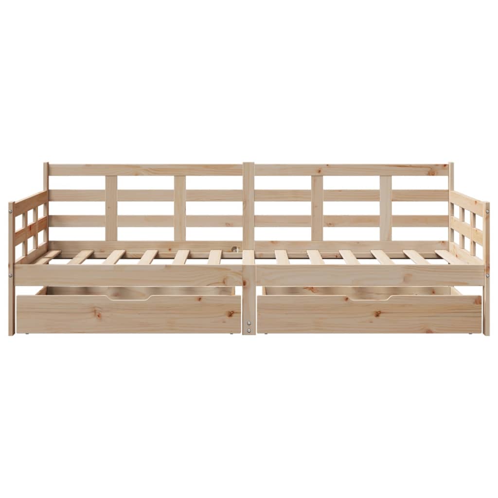 vidaXL Lit de jour avec tiroirs sans matelas 90x190 cm bois massif