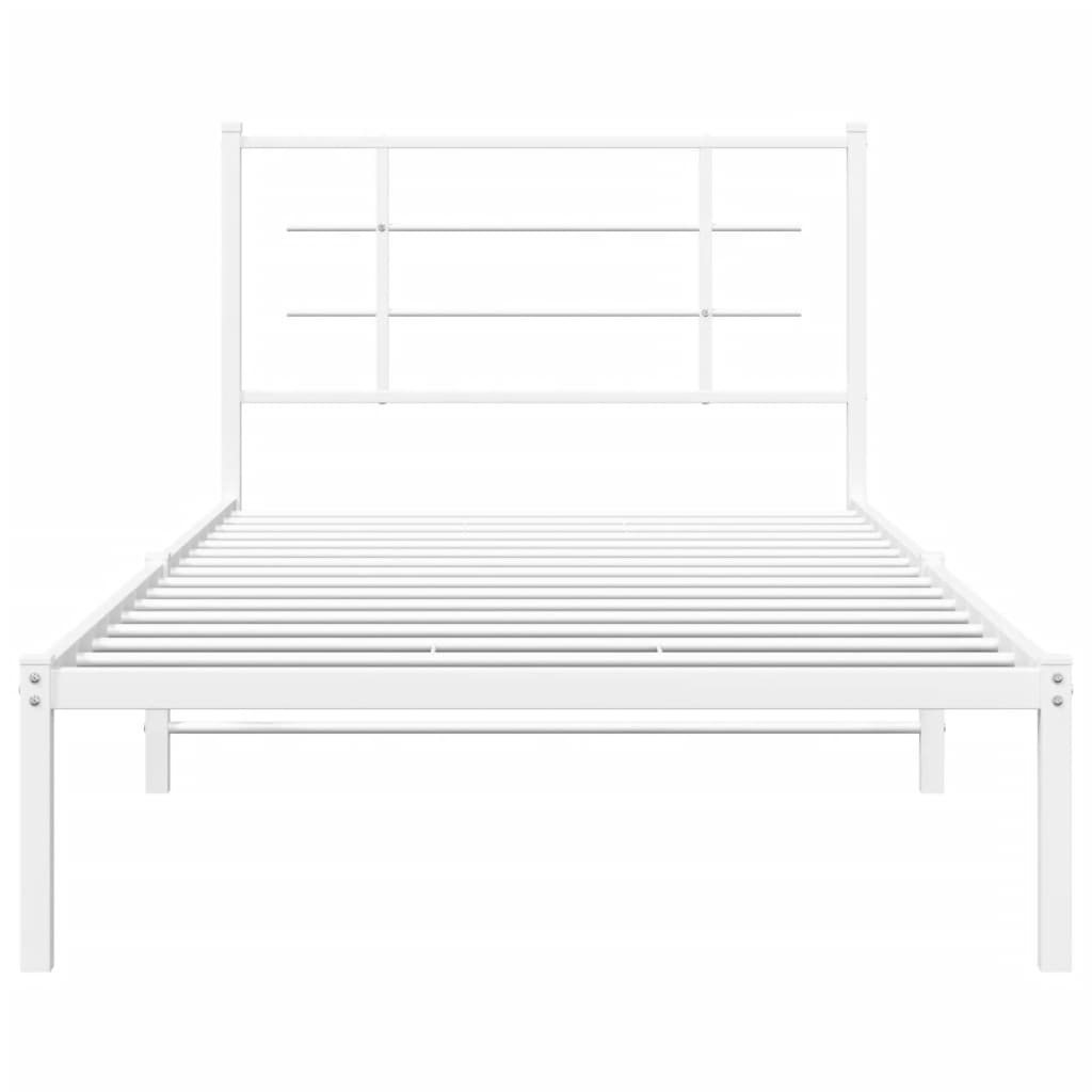 vidaXL Cadre de lit métal sans matelas et tête de lit blanc 100x200 cm