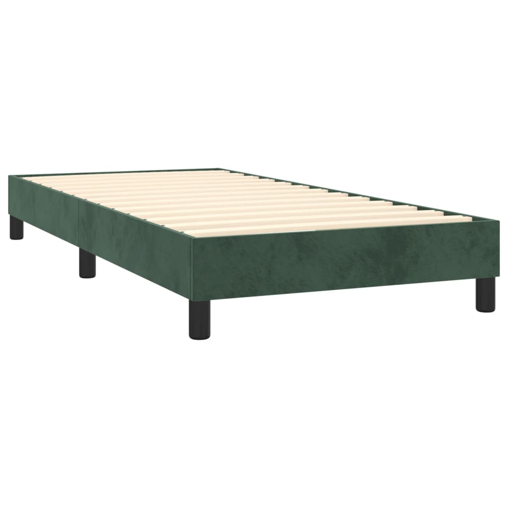 vidaXL Sommier à lattes de lit avec matelas et LED Vert foncé 90x190cm