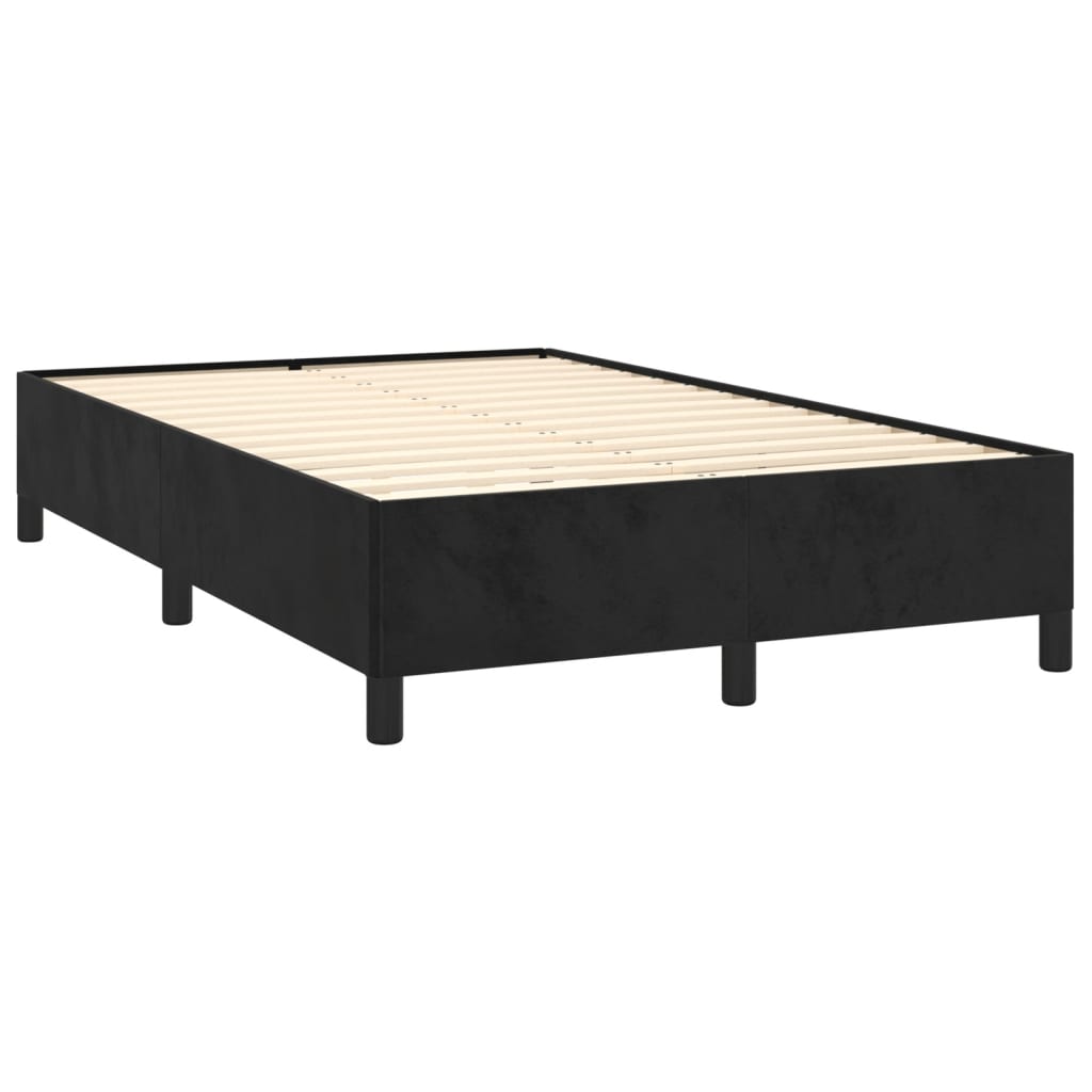 vidaXL Sommier à lattes de lit avec matelas noir 120x190 cm velours