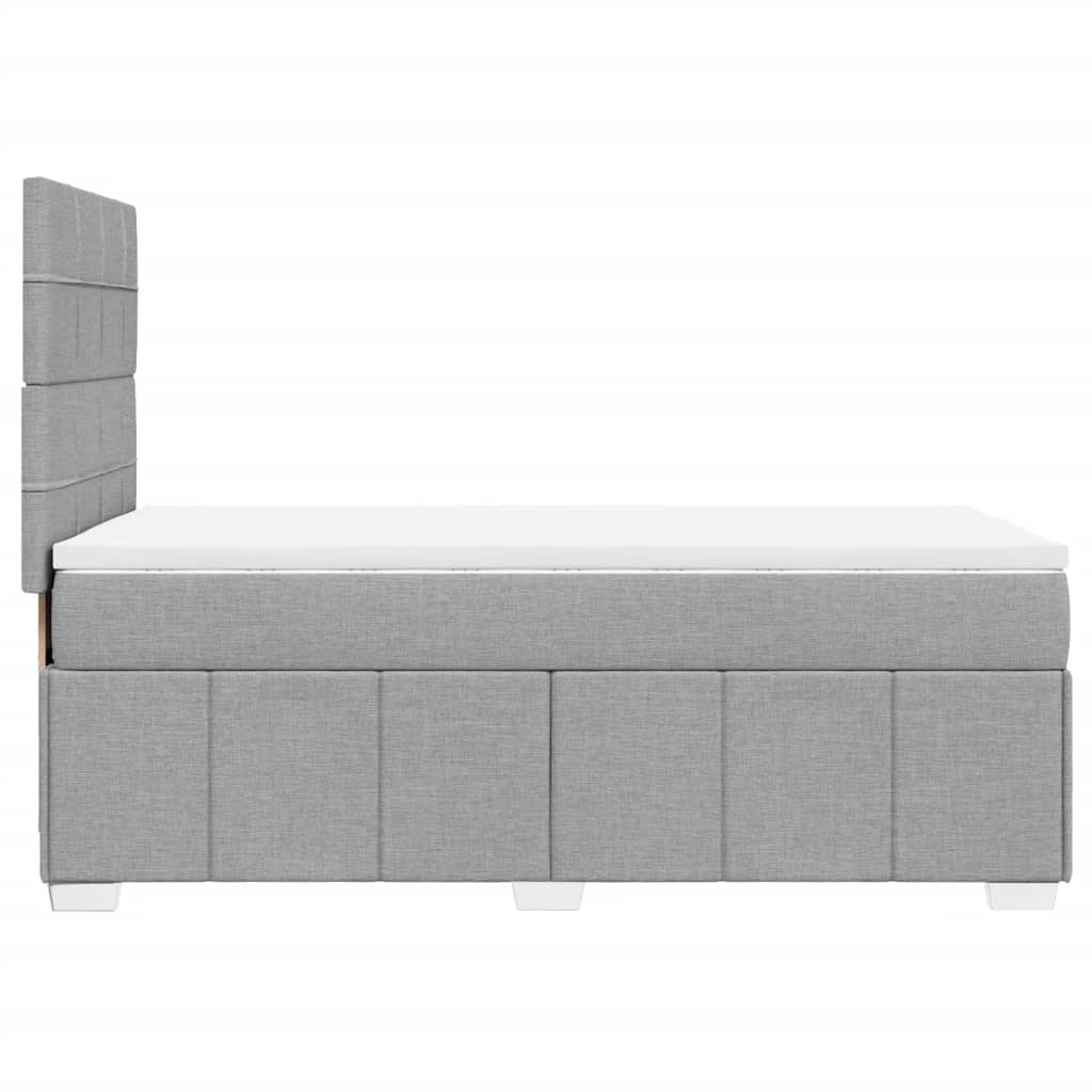 vidaXL Sommier à lattes de lit avec matelas Gris clair 90x200 cm Tissu