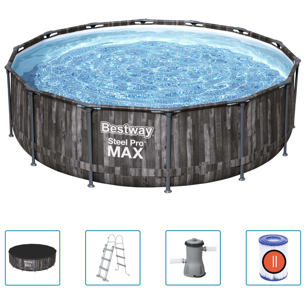 Bestway Ensemble de piscine ronde Steel Pro MAX 427x107 cm
