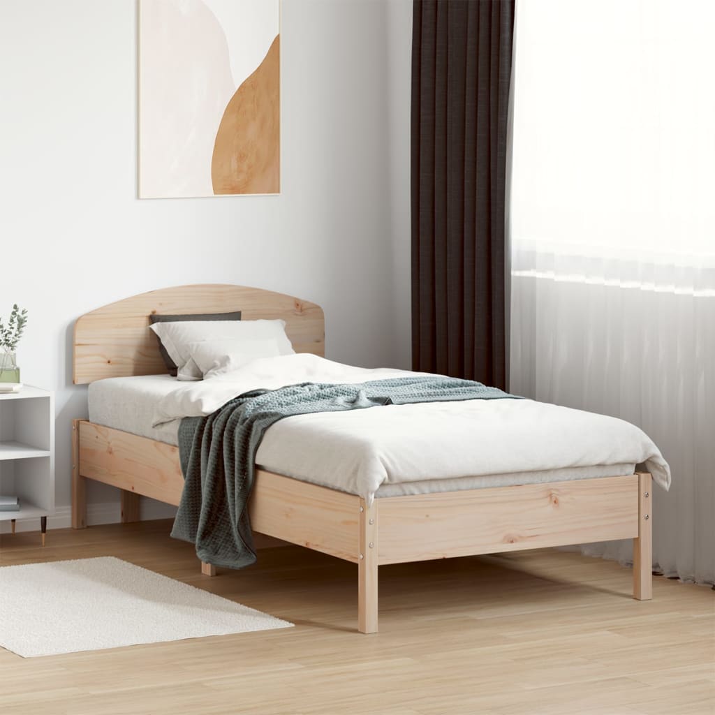 vidaXL Cadre de lit avec tête de lit 90x190 cm bois de pin massif