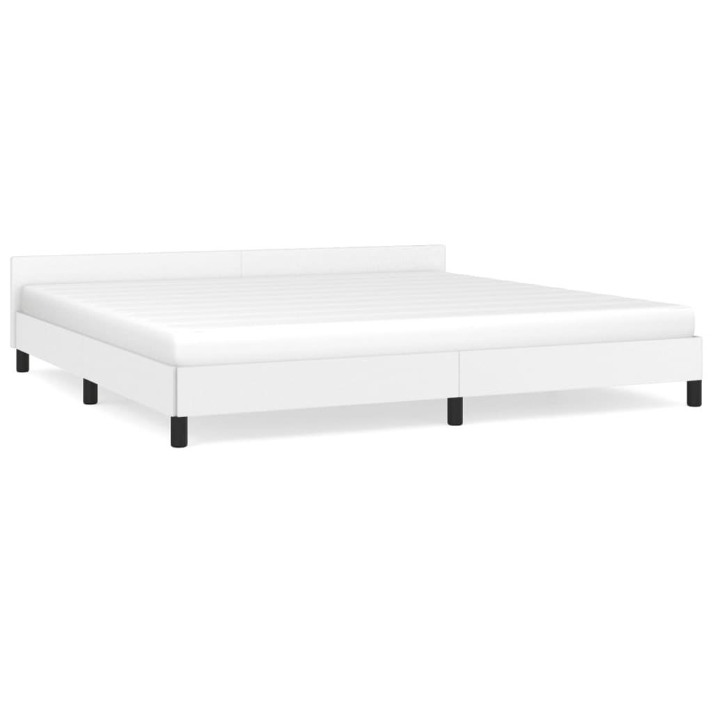 vidaXL Cadre de lit avec tête de lit sans matelas blanc 200x200 cm