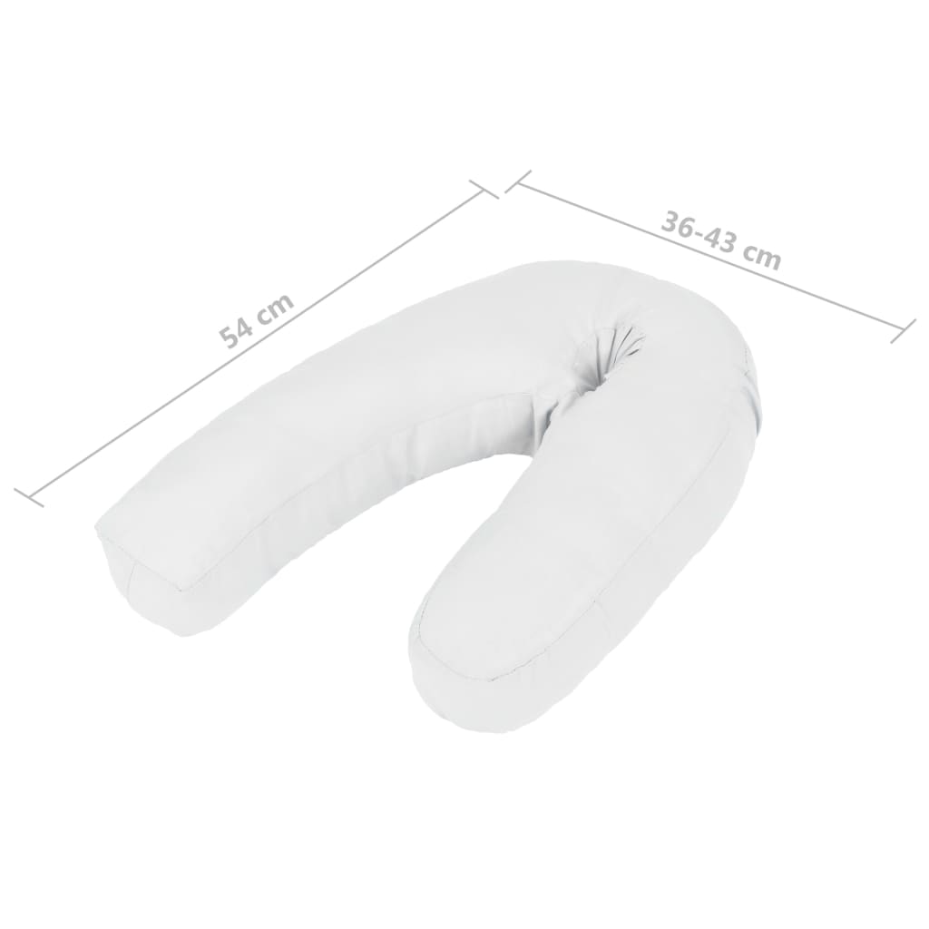 vidaXL Coussin de grossesse en forme de J 54x(36-43) cm Blanc