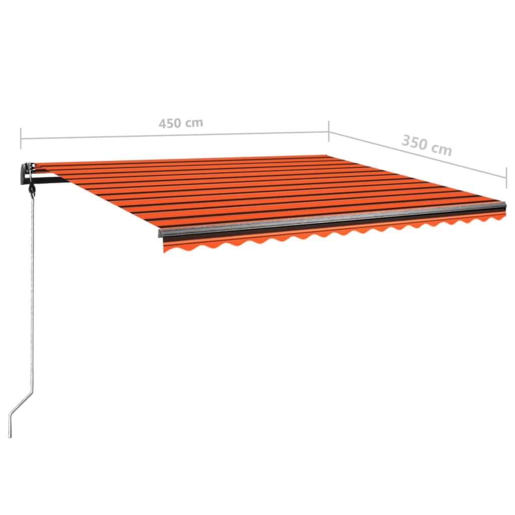 vidaXL Auvent manuel rétractable sur pied 450x350 cm Orange et marron