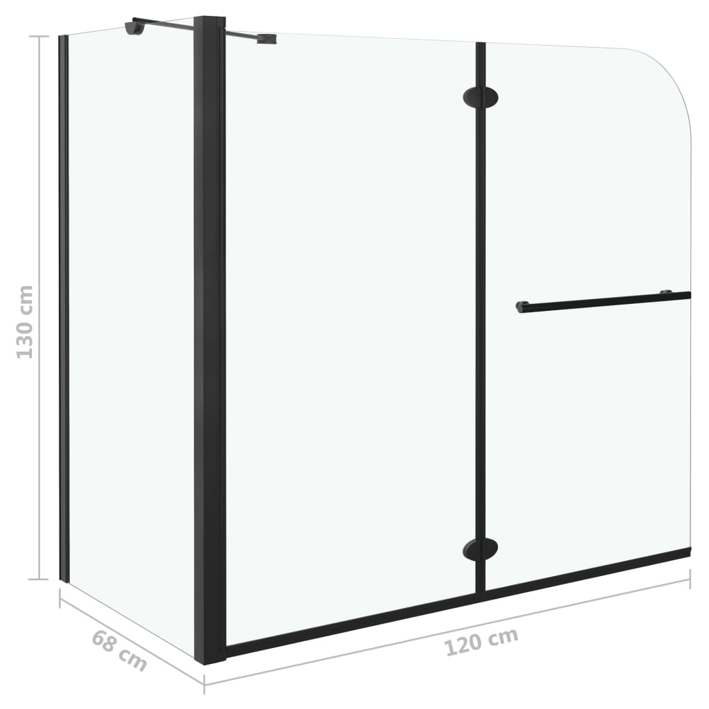 vidaXL Cabine de douche pliante ESG 120x68x130 cm noir