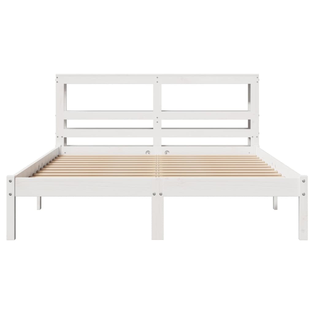 vidaXL Cadre de lit sans matelas blanc 120x190 cm bois de pin massif