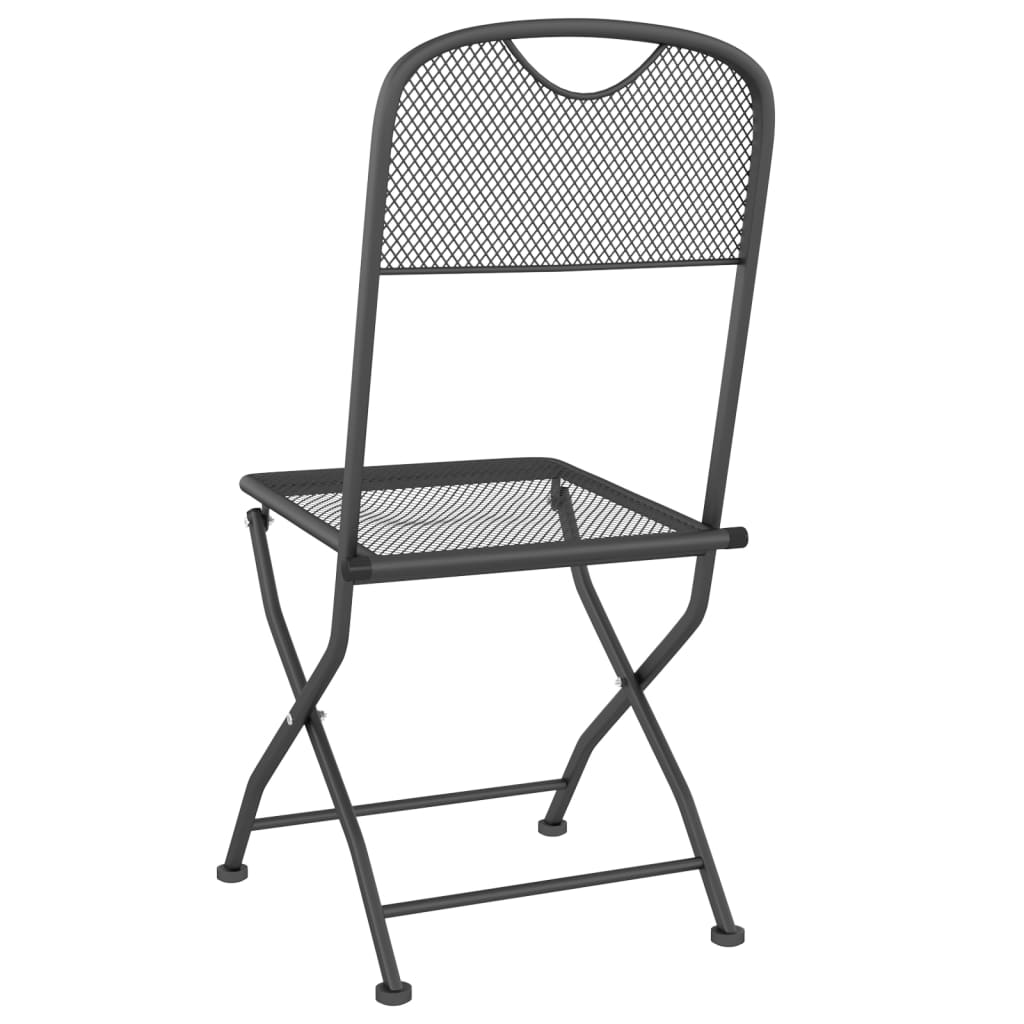 vidaXL Chaises pliables jardin lot de 4 Maille métallique Anthracite