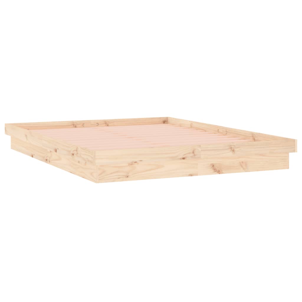 vidaXL Cadre de lit à LED sans matelas 140x200 cm bois massif