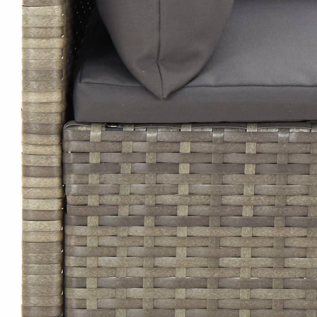 vidaXL Salon de jardin 7 pcs avec coussins Gris Résine tressée