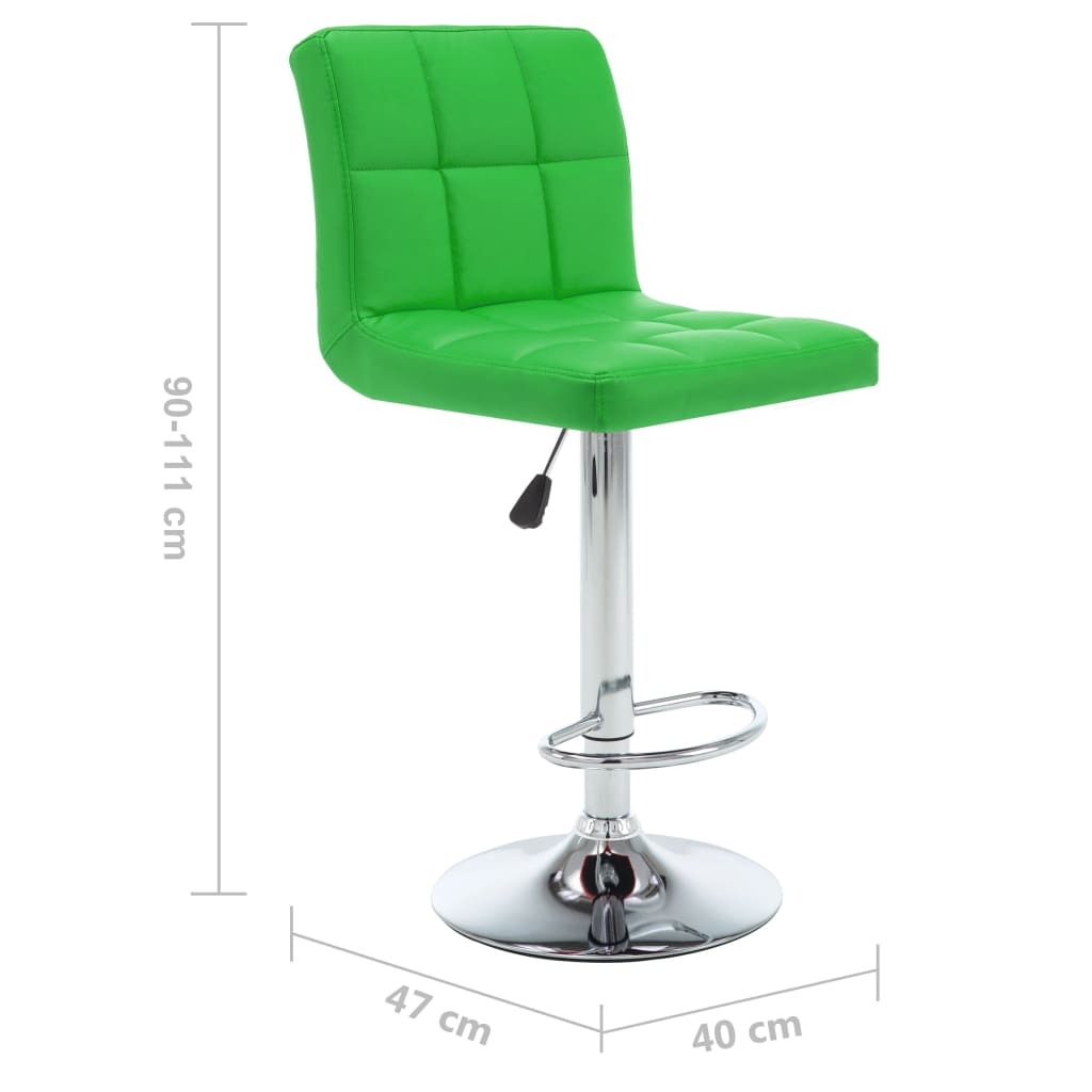 vidaXL Tabourets de bar lot de 2 vert similicuir