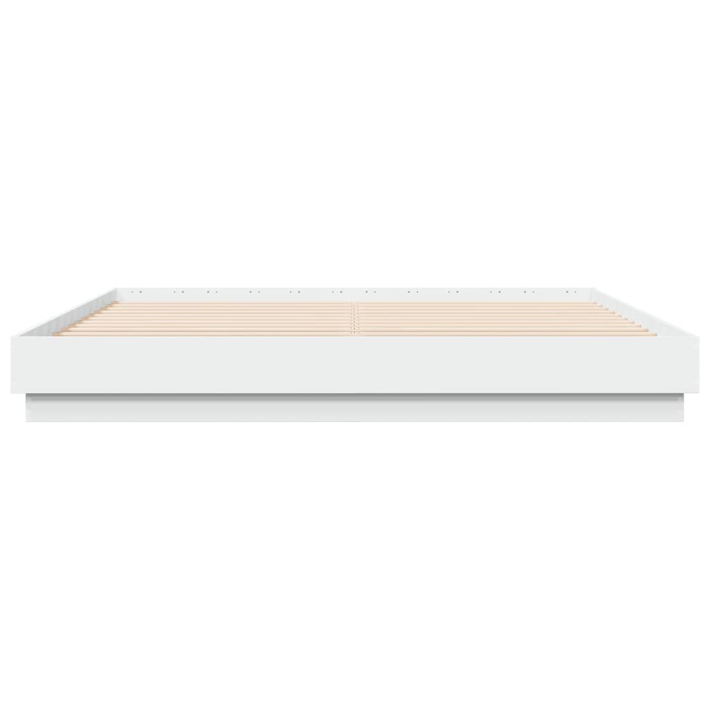 vidaXL Cadre de lit avec LED sans matelas blanc 200x200 cm