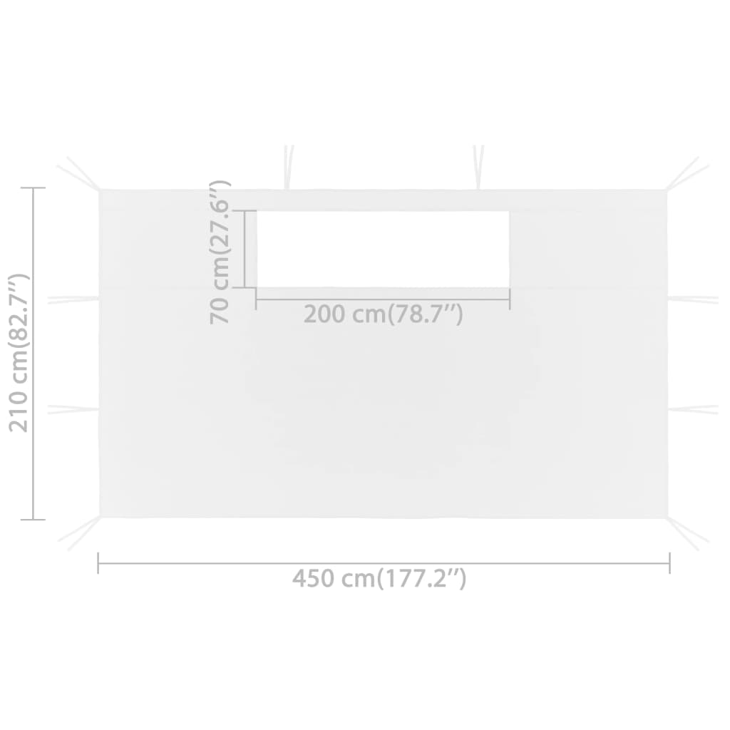 vidaXL Parois latérales belvédère fenêtres 2 pcs 4,5x2,1m Blanc 70g/m²