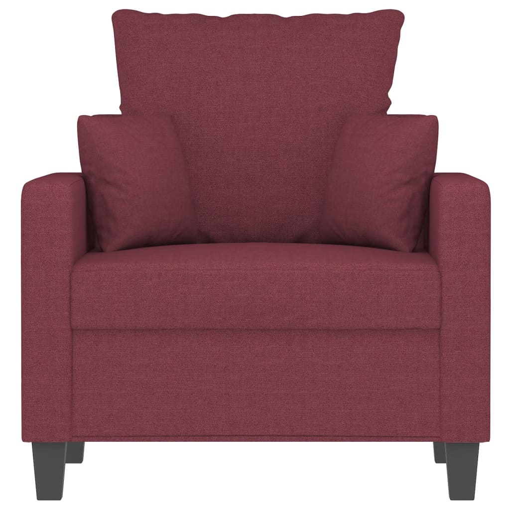 vidaXL Fauteuil Rouge bordeaux 60 cm Tissu