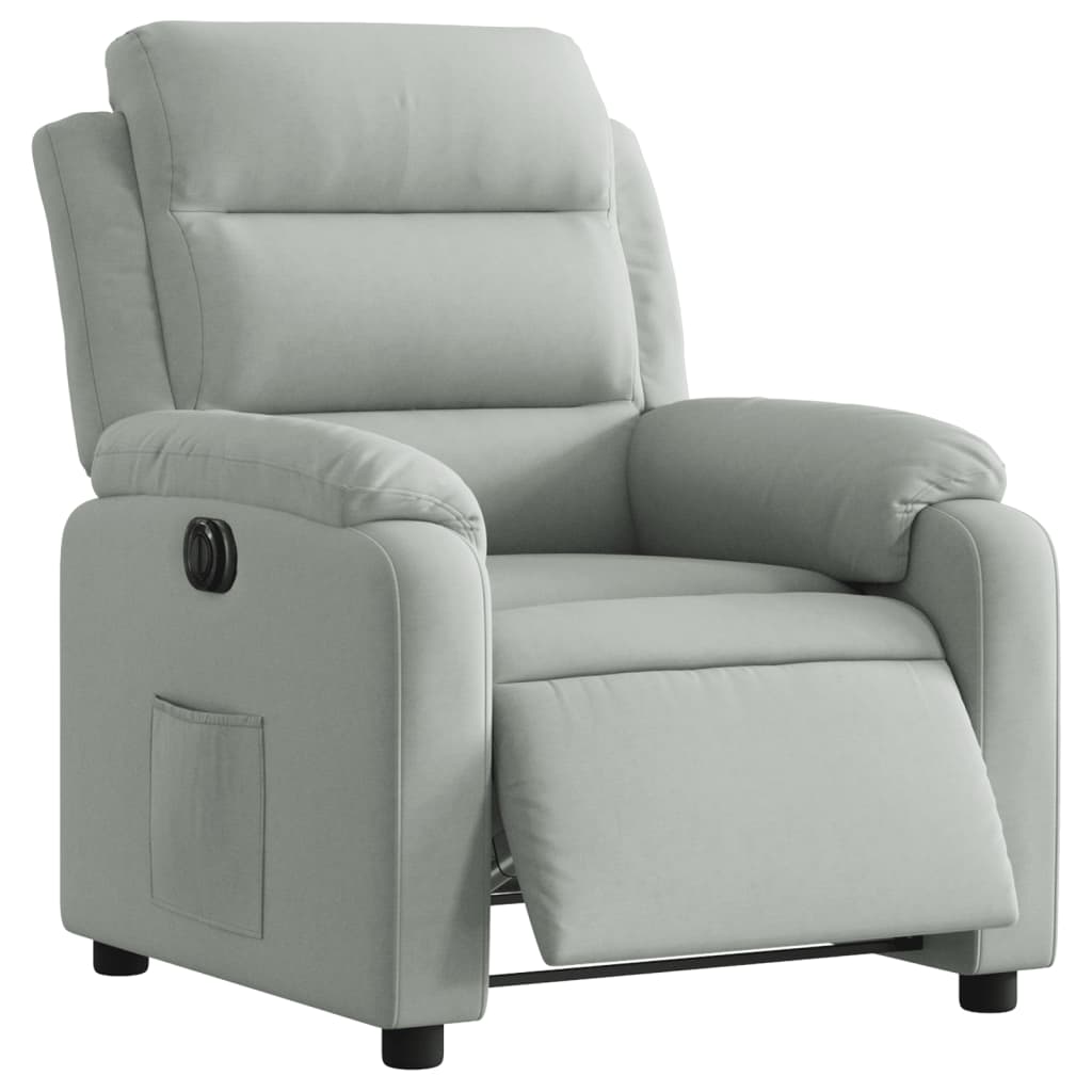 vidaXL Fauteuil inclinable électrique gris clair velours