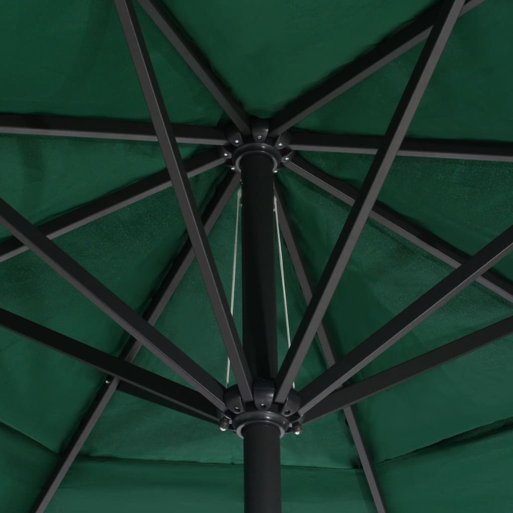 vidaXL Parasol d'extérieur avec mât en aluminium 600 cm Vert