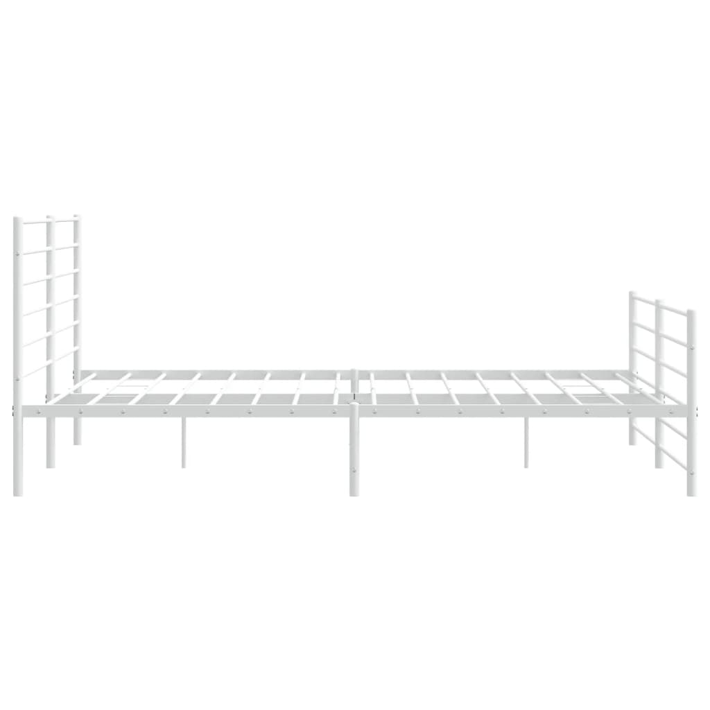 vidaXL Cadre de lit métal sans matelas et pied de lit blanc 200x200 cm