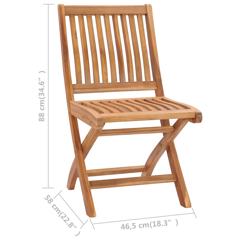 vidaXL Chaises de jardin pliables lot de 2 Bois de teck massif