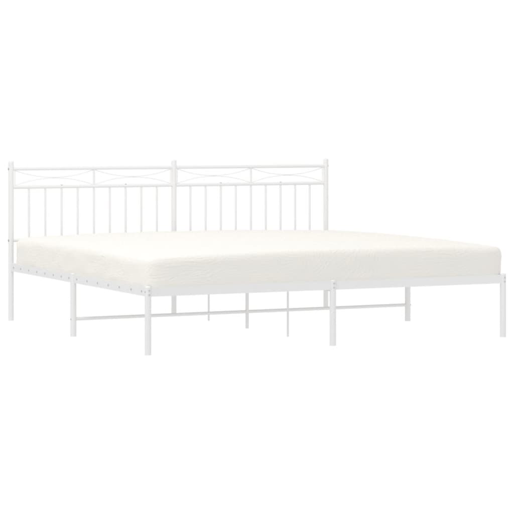 vidaXL Cadre de lit métal sans matelas et tête de lit blanc 193x203 cm