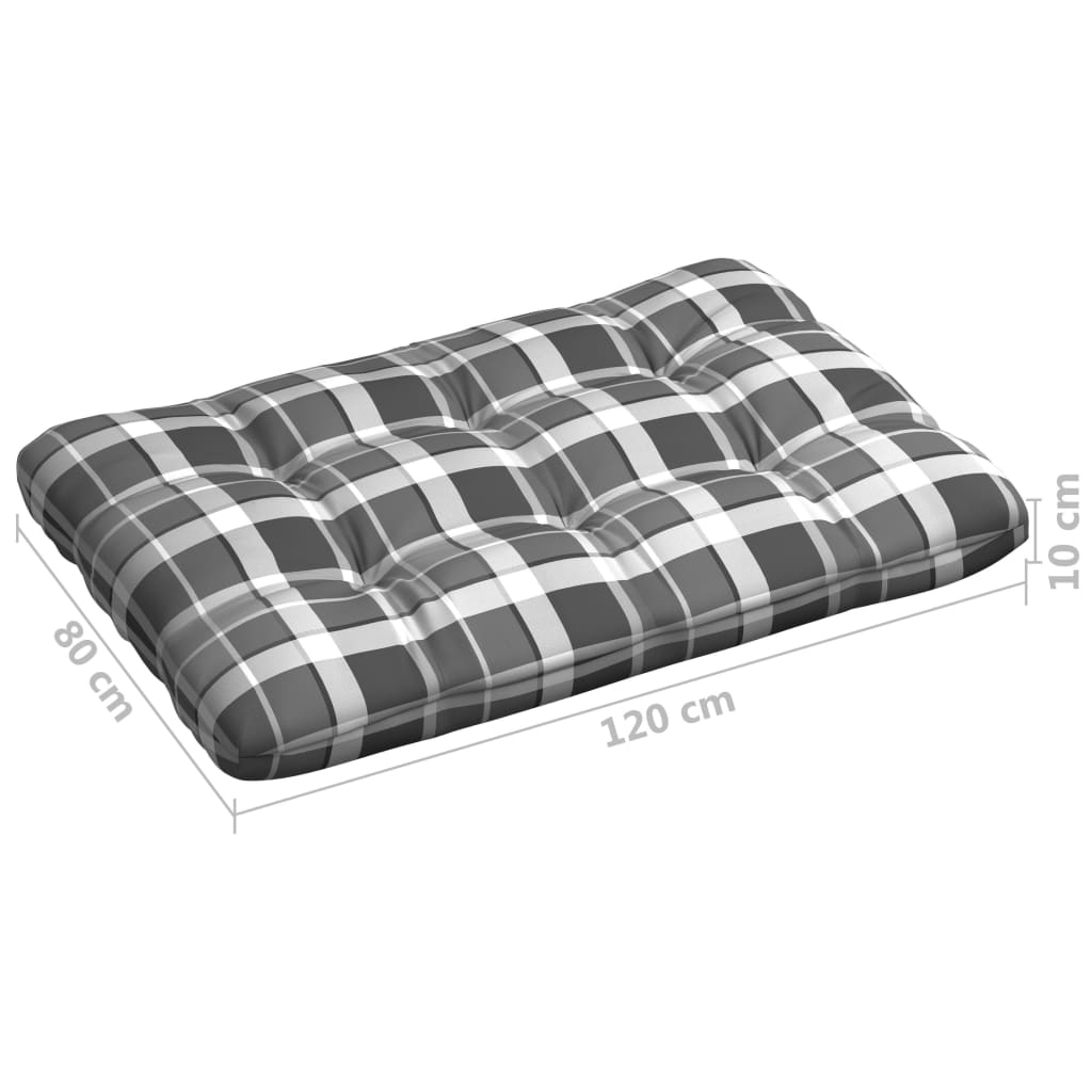 vidaXL Coussins de canapé palette lot de 7 Motif à carreaux gris