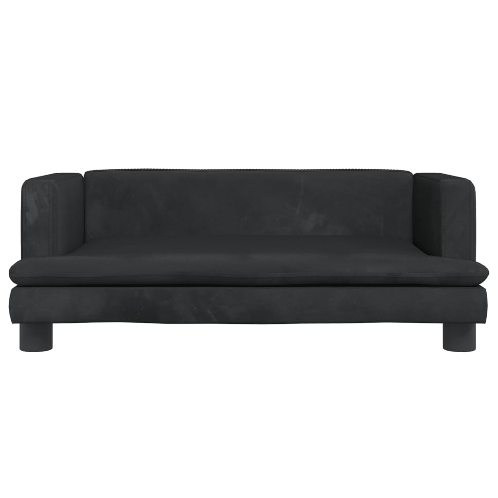 vidaXL Canapé pour enfants noir 80x45x30 cm velours